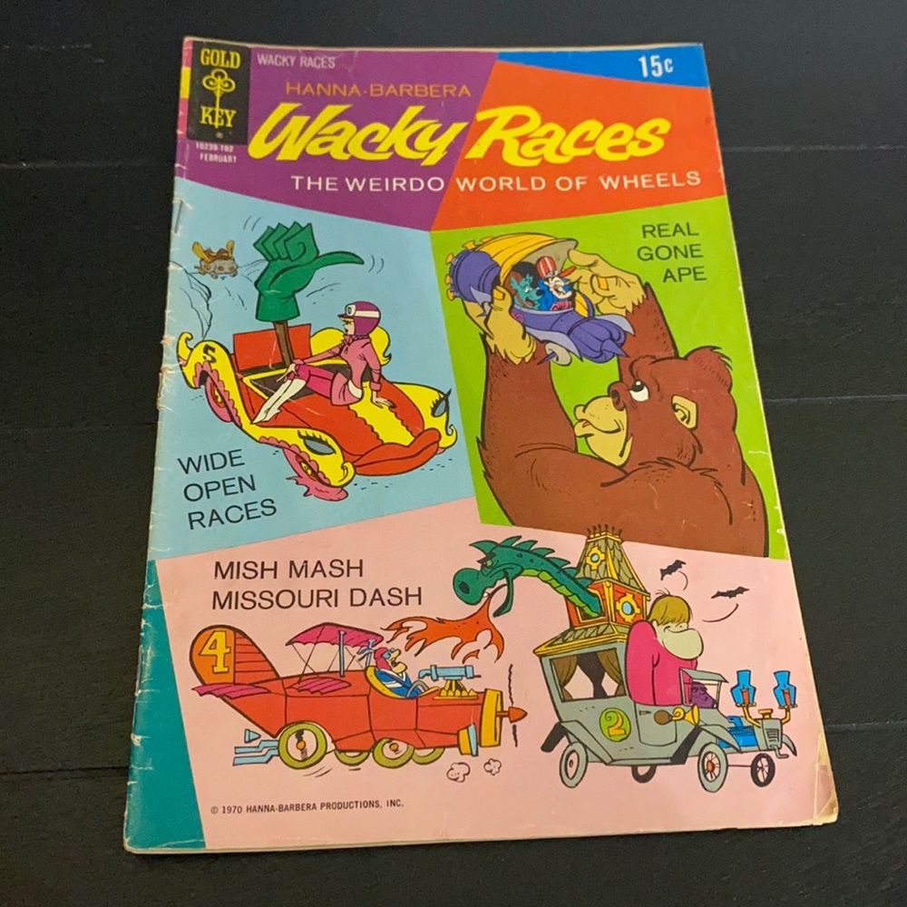Vintage Wacky Races Comic 1970 Gold Key Issue 3 Readers Copy Hanna Barbera